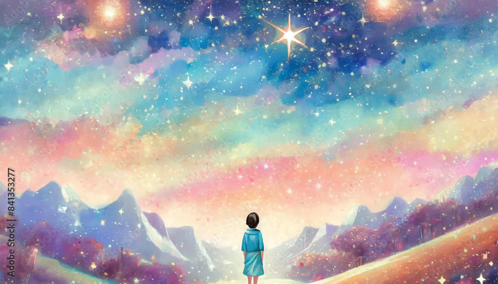 Obraz premium Ciel clair étoilé multicolore