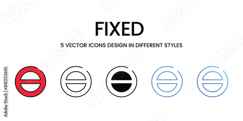 Fixed icons vector set stock illustration.