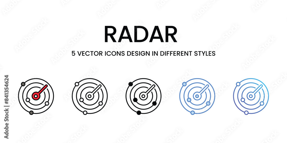 Radar icons vector set stock illustration. Radar icons vector set stock illustration.