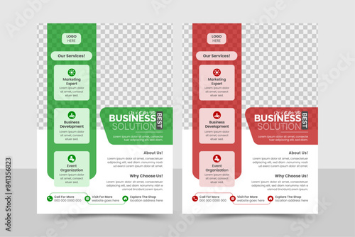 a bundle of 2 templates of a4 flyer,Corporate creative colorful business flyer template design set. abstract business flyer, vector template design or business poster template design.
