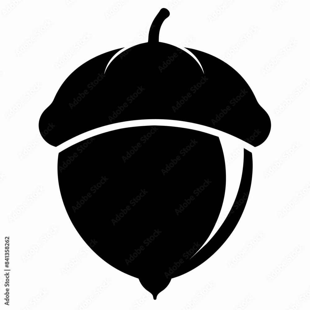 Acorn black silhouette illustration Acorn black silhouette illustration