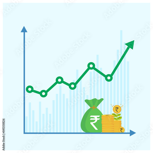 Trading, Growth, Money, finance, Stocks, Banking Etc., Vector Design Template