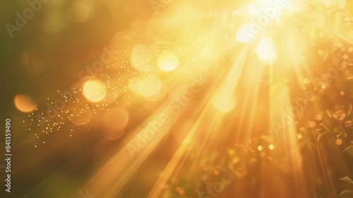 Wallpaper Mural A soft golden lens flare effect mimicking early morning sunlight filtering through a light mist, designed for use in tranquil, serene scenes. Torontodigital.ca