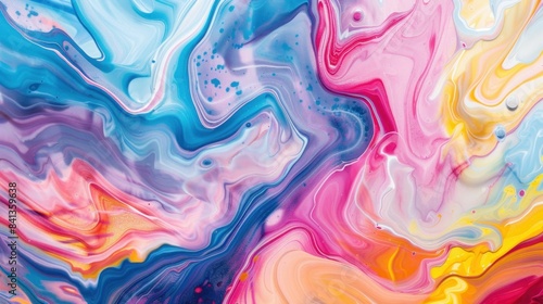 Wallpaper Mural Colorful liquid paint splatter artwork on surface with vibrant paint splotch abstract painting design concept for creative projects Torontodigital.ca