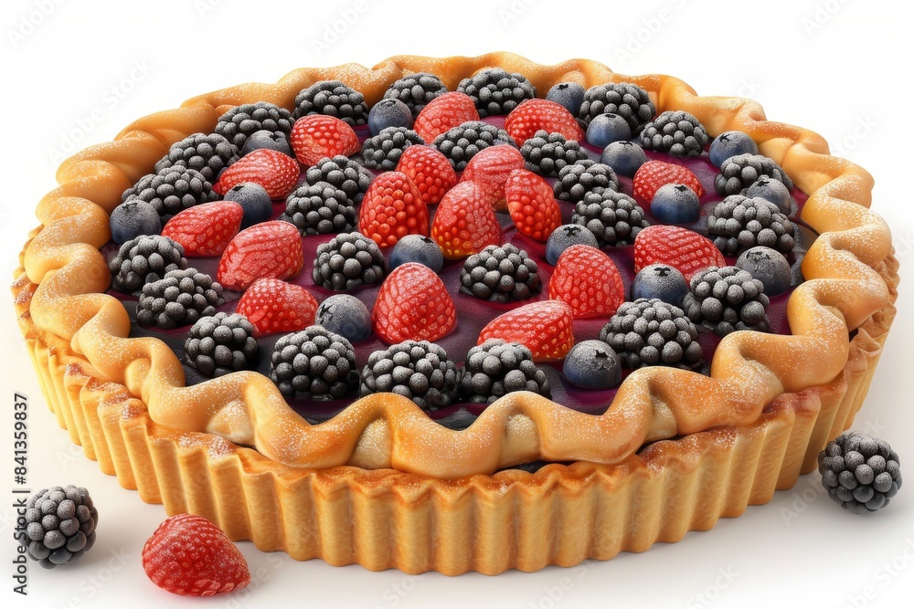Mixed berry tart with raspberries, blueberries, and blackberries, vibrant and fresh, perfect for dessert lovers, colorful and delectable sweet treat Mixed berry tart with raspberries, blueberries, and blackberries, vibrant and fresh, perfect for dessert lovers, colorful and delectable sweet treat
