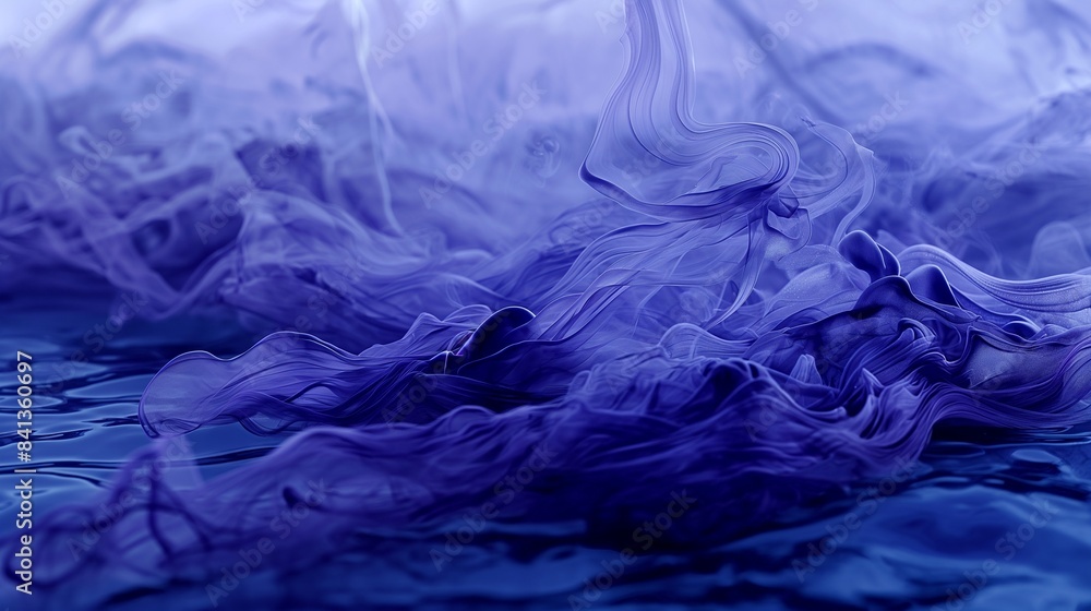 A surreal image of indigo smoke undulating in water, with a dreamlike quality that could be used for imaginative or creative design projects. A surreal image of indigo smoke undulating in water, with a dreamlike quality that could be used for imaginative or creative design projects.
