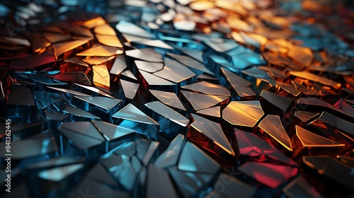**3D render of an abstract background with a mosaic pattern and receded glass effect- Image #2 @BAN ME?
