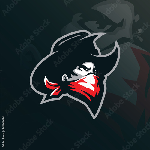 Bandits mascot logo design vector with modern illustration concept style for badge, emblem and t shirt printing. Head bandits illustration.