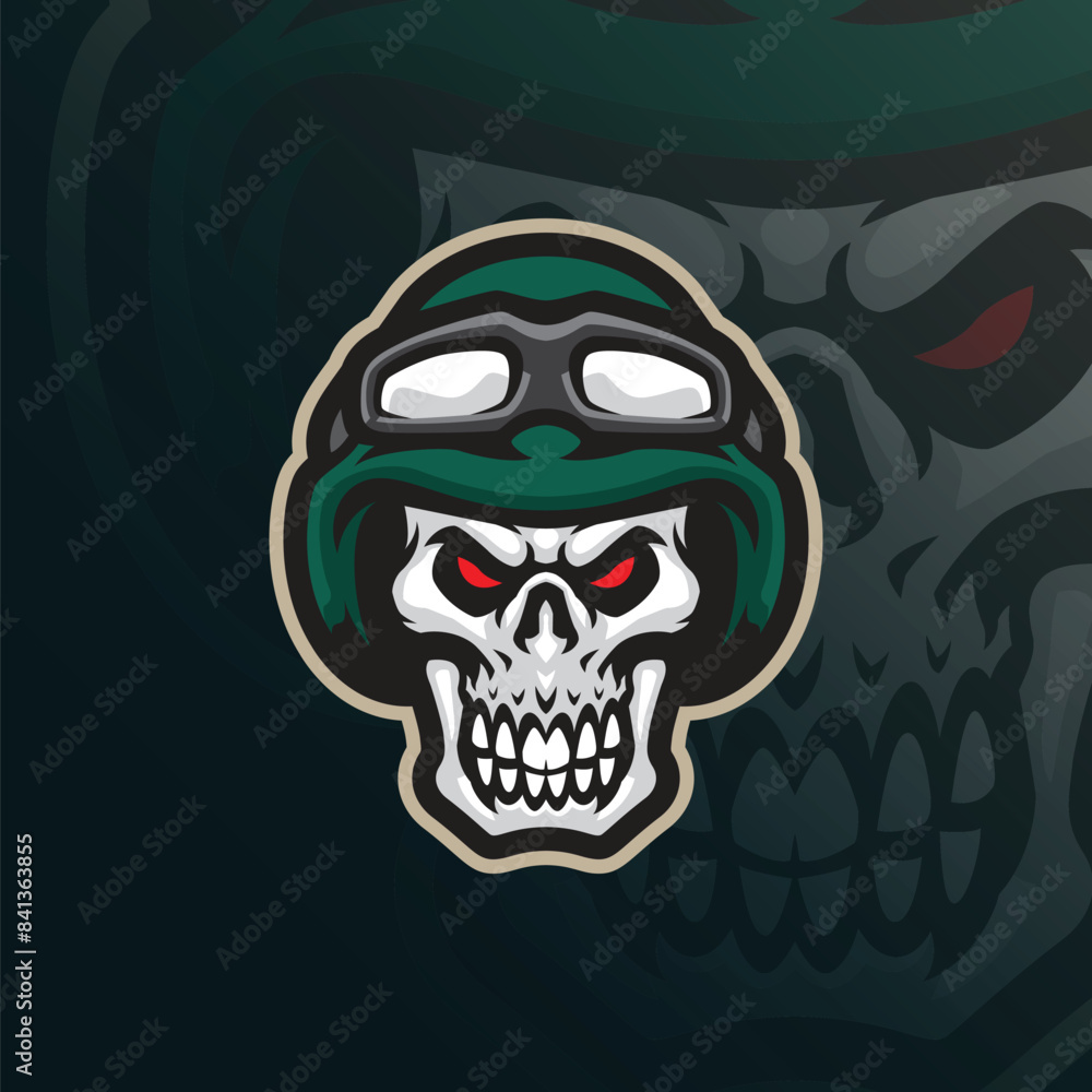 Military mascot logo design vector with modern illustration concept style for badge, emblem and t shirt printing. Skull military illustration. Military mascot logo design vector with modern illustration concept style for badge, emblem and t shirt printing. Skull military illustration.