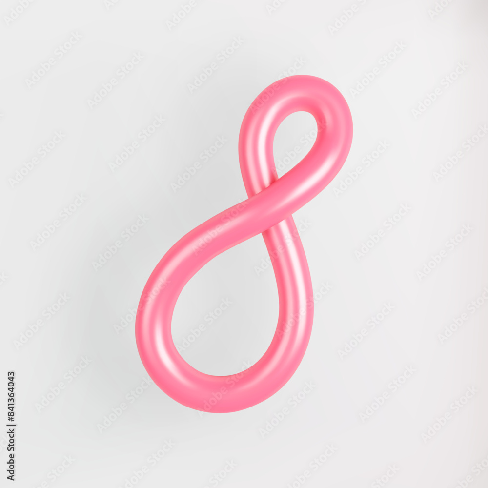 3D Pink Script Number 8 on light background. Cute Cursive Bubble typography symbol vector illustration. 3D Pink Script Number 8 on light background. Cute Cursive Bubble typography symbol vector illustration.