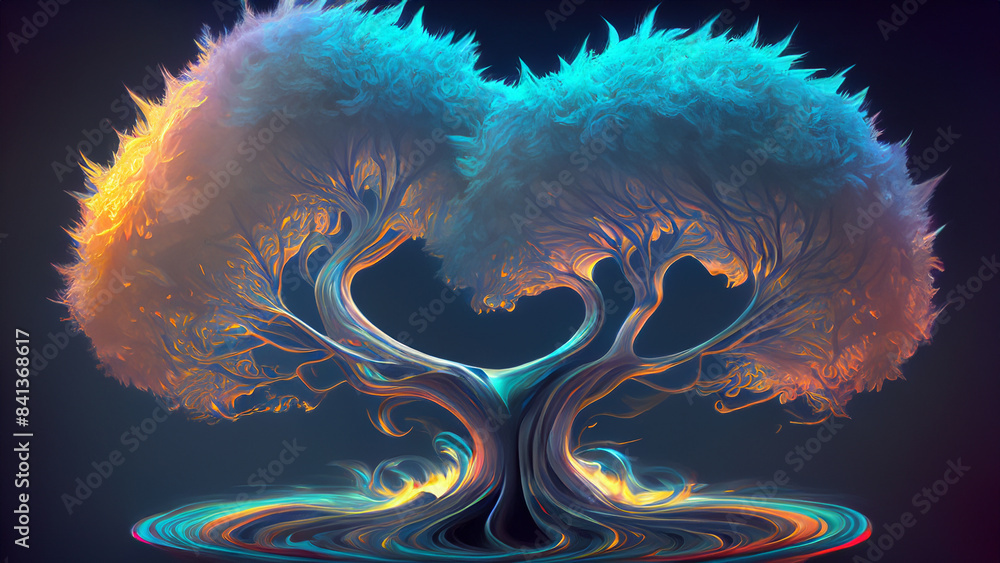 Fototapeta premium Abstract fantasy tree background wallpaper design