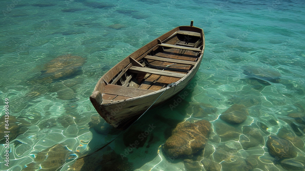 Obraz premium 조용한 호수와 배