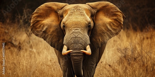 portrait of an elephant standing
 photo