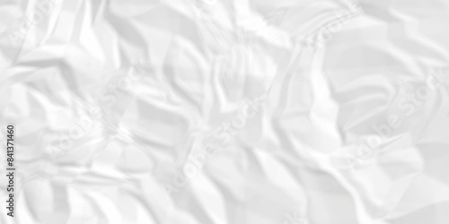 White wrinkly backdrop paper background. panorama grunge wrinkly paper texture background, crumpled pattern texture. paper crumpled texture. white fabric crushed textured crumpled.