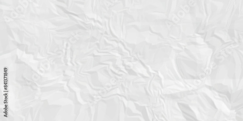 	
White wrinkly backdrop paper background. panorama grunge wrinkly paper texture background, crumpled pattern texture. paper crumpled texture. white fabric crushed textured crumpled.