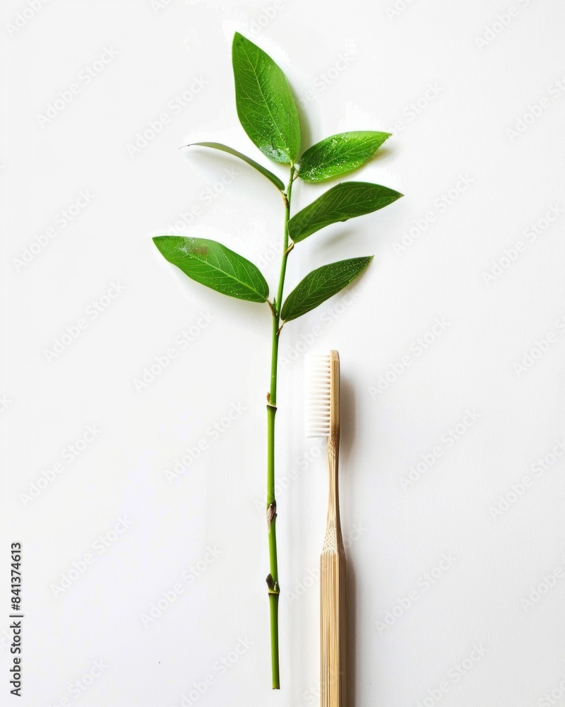 Fototapeta premium Environmentally friendly bamboo toothbrush