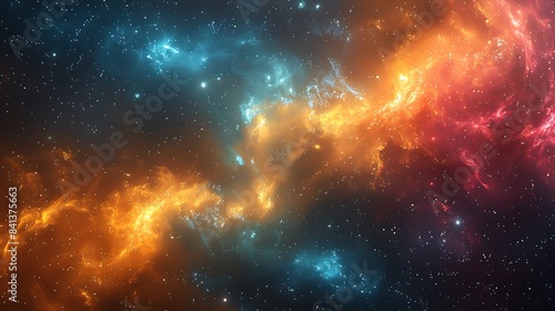 **3D render of an abstract starfield with multicolored nebulas --s 750 Image #4 @BAN ME?