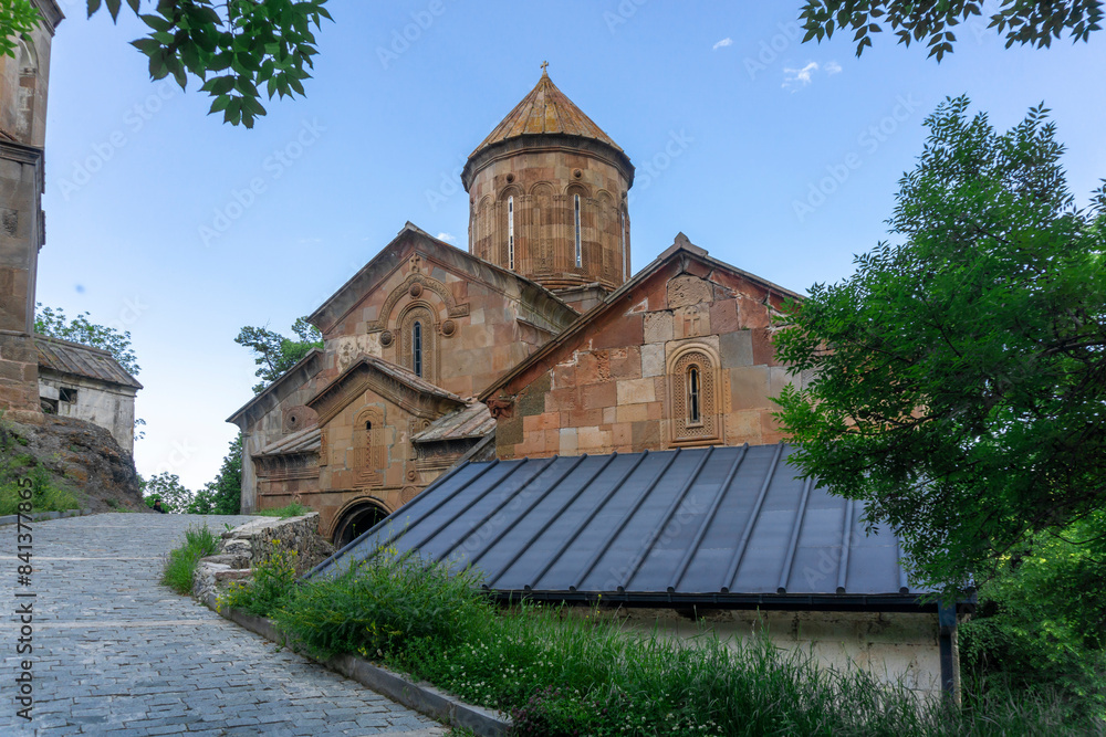 Fototapeta premium Paved road leading to the Saint Saba church of the Sapara monastery