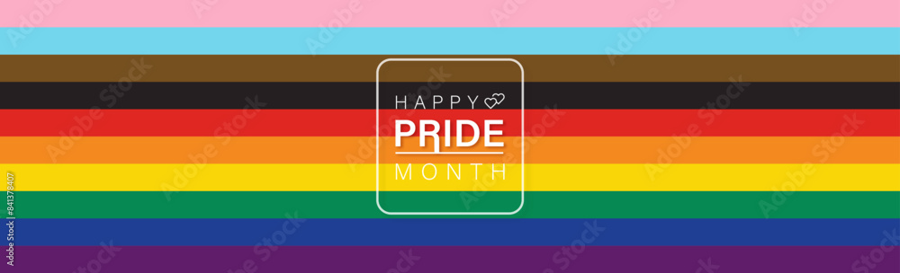 Happy pride month banner background with rainbow gay gender color symbol stripes, vector design Happy pride month banner background with rainbow gay gender color symbol stripes, vector design