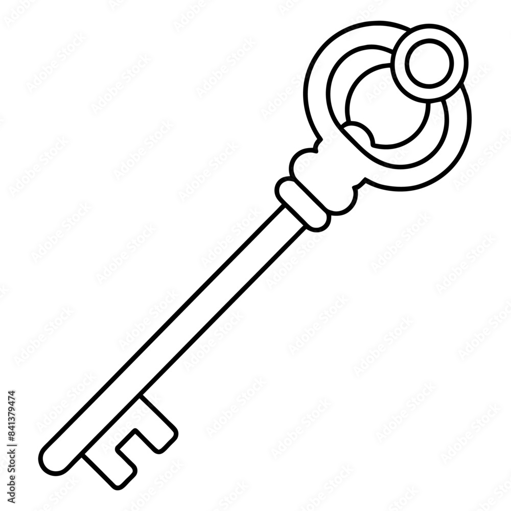 Key outline coloring book page line art drawing
Key outline coloring book page line art drawing