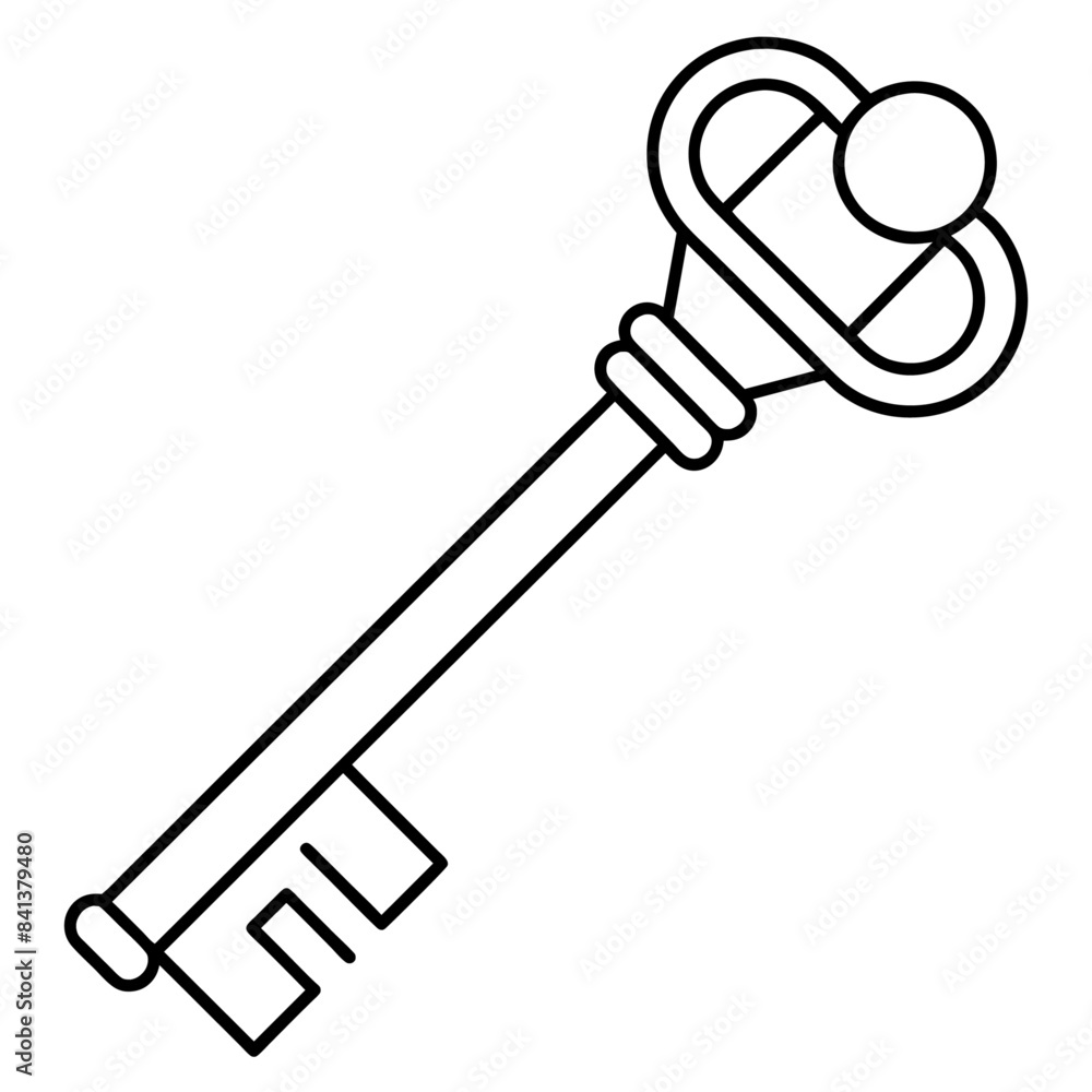 Key outline coloring book page line art drawing
Key outline coloring book page line art drawing