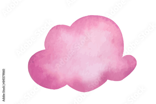 Pink of cloud shape watercolor painting element