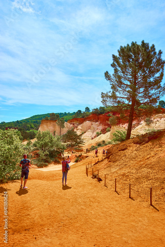 Ocher deposits in the so-called “French Colorado” in the town of Rustrel, Provence in southern France. photo