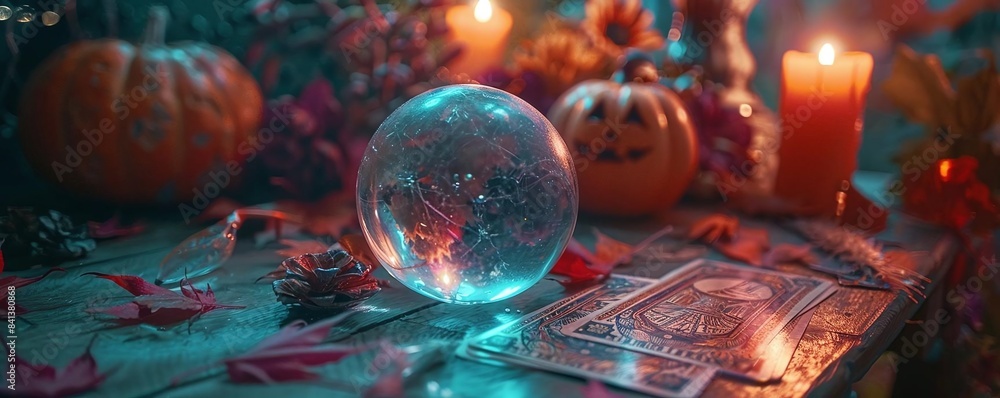 Mystical Halloween event with tarot readings, crystal balls, and fortunetelling booths Mystical Halloween event with tarot readings, crystal balls, and fortunetelling booths
