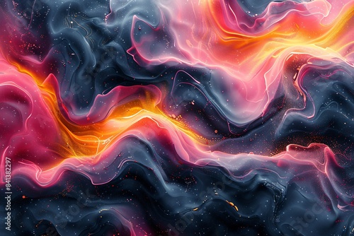 Abstract Flow of Bright Neon Colors
