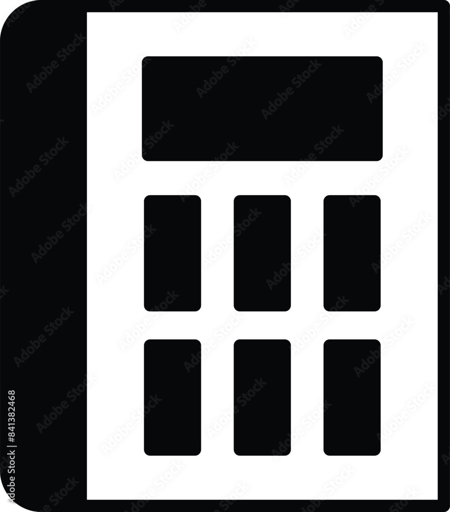 Calculator icon in white and black style Calculator icon in white and black style