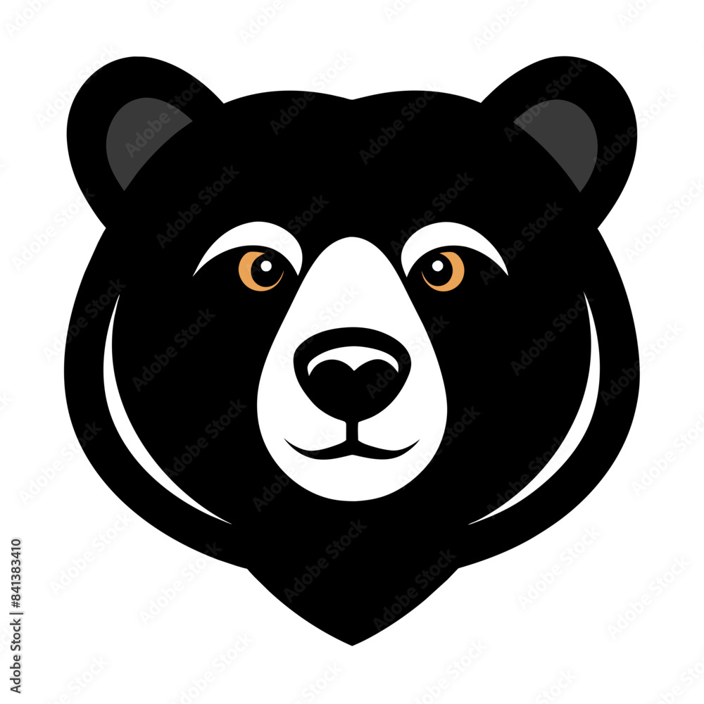 Obraz premium Bear Face Logo Vector Illustration