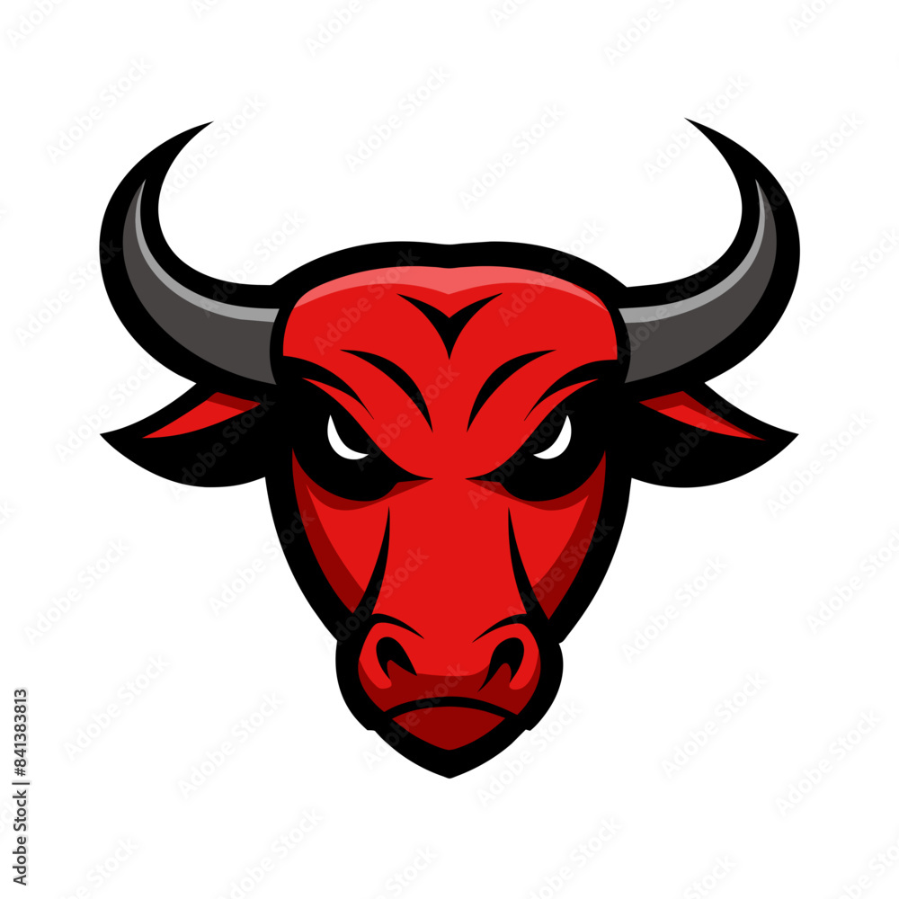 Angry Bull Face Vector Logo Illustration Angry Bull Face Vector Logo Illustration