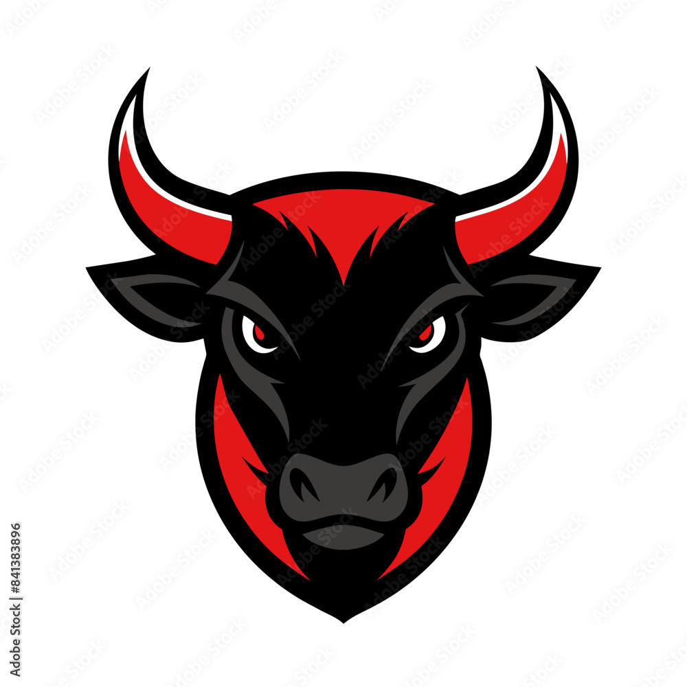 Angry Bull Face Vector Logo Illustration Angry Bull Face Vector Logo Illustration