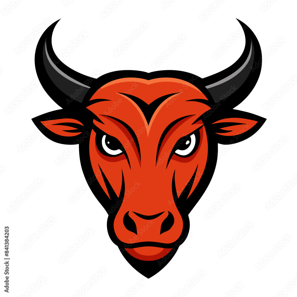 Angry Bull Face Vector Logo Illustration Angry Bull Face Vector Logo Illustration