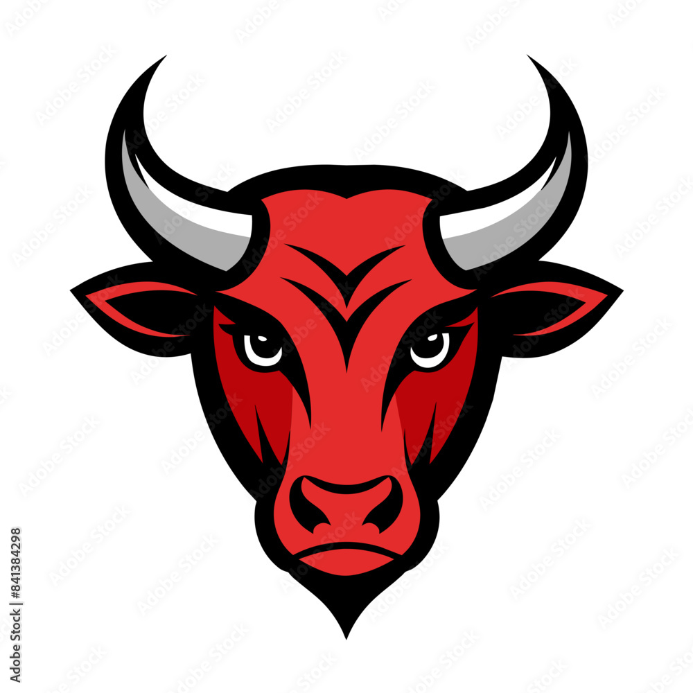 Angry Bull Face Vector Logo Illustration