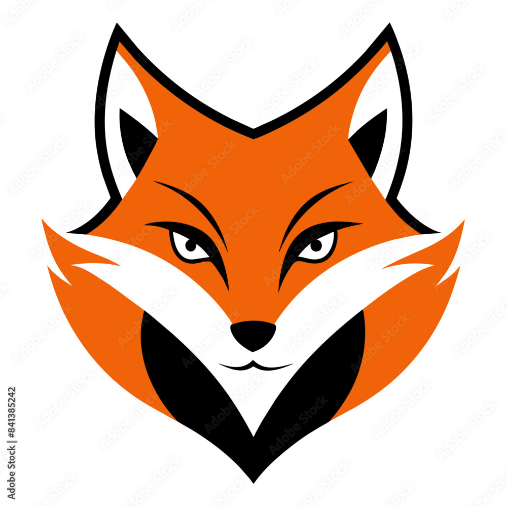 Obraz premium Fox Face Logo Vector Illustration