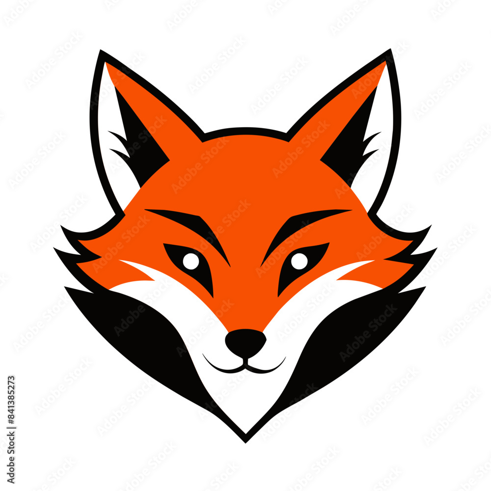 Obraz premium Fox Face Logo Vector Illustration