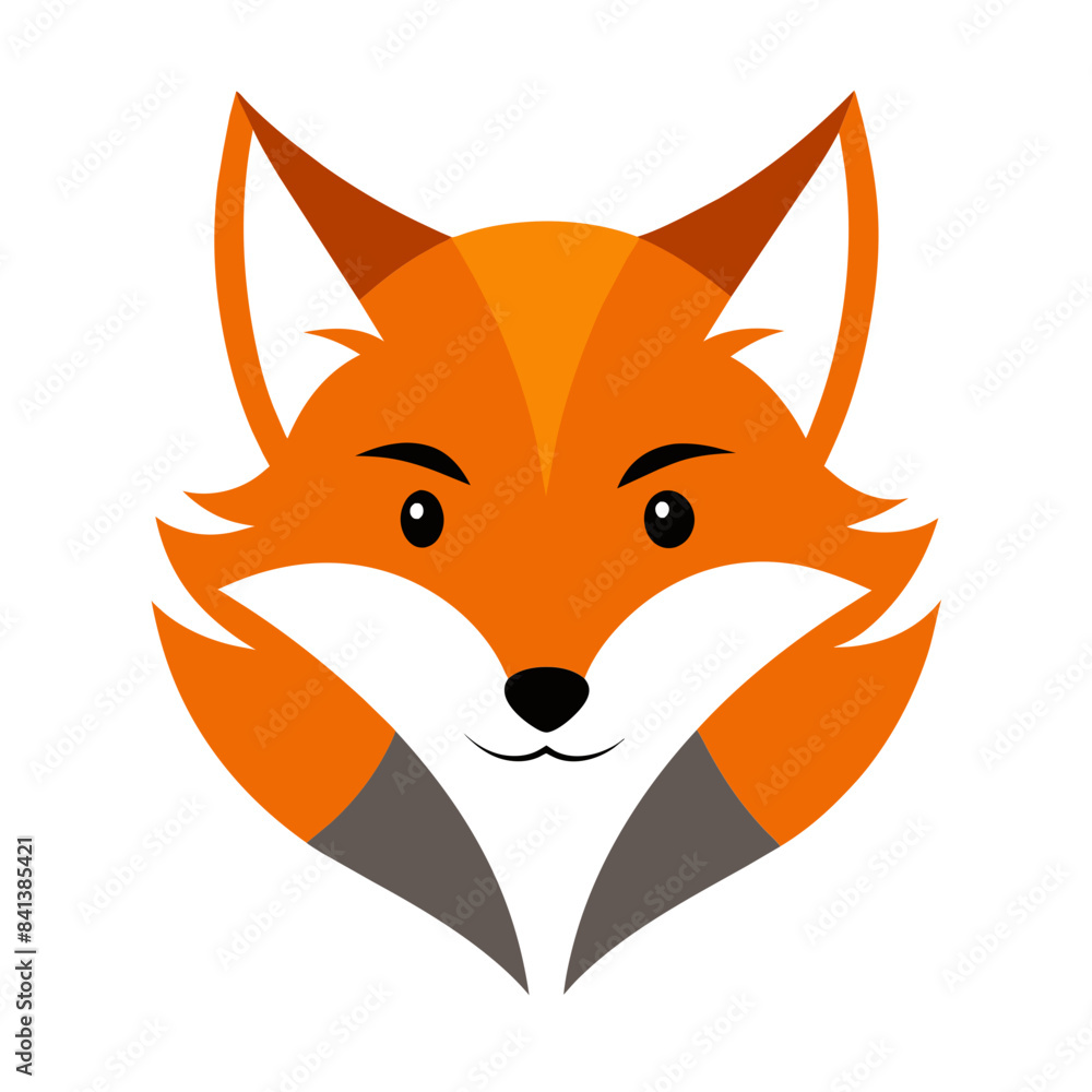 Obraz premium Fox Face Logo Vector Illustration