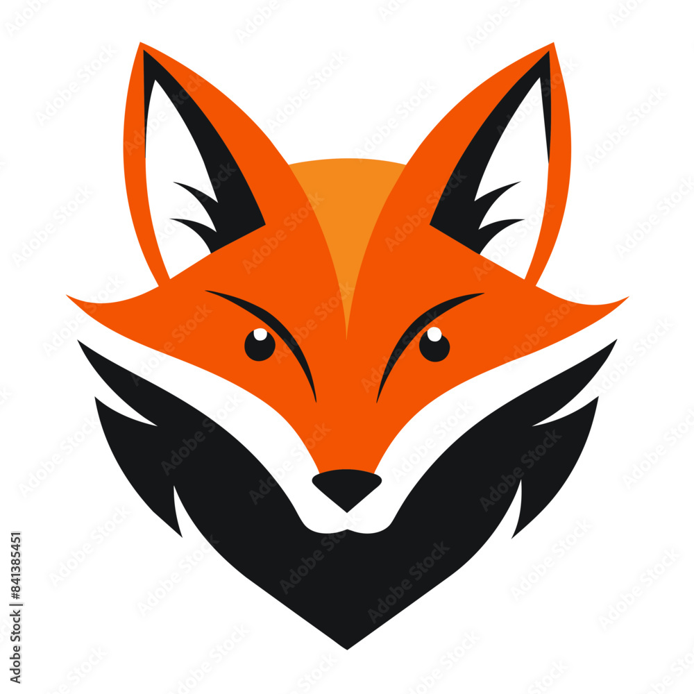 Obraz premium Fox Logo Vector Illustration on White Background