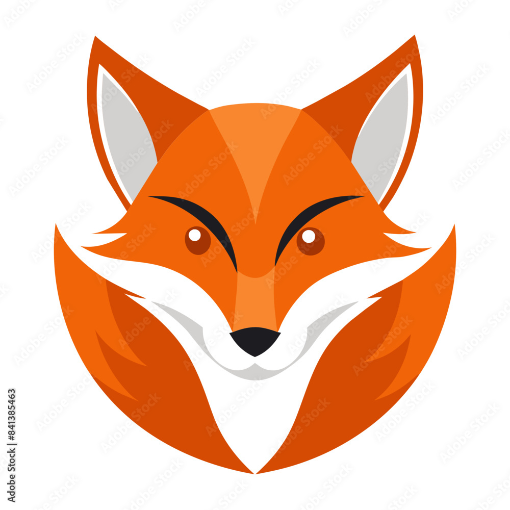 Obraz premium Fox Logo Vector Illustration on White Background
