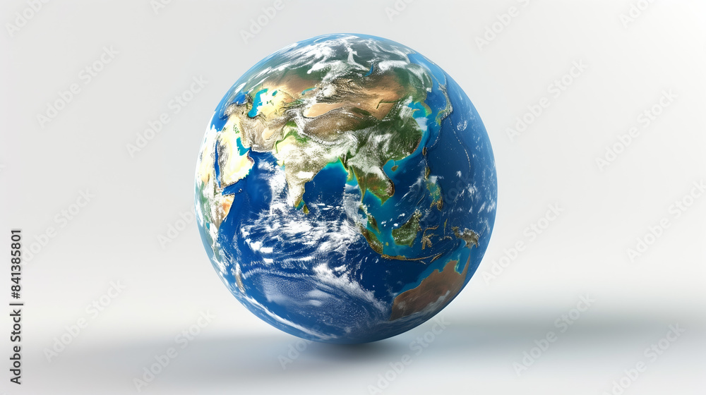 Fototapeta premium 3D Planet Earth Globe on White Background