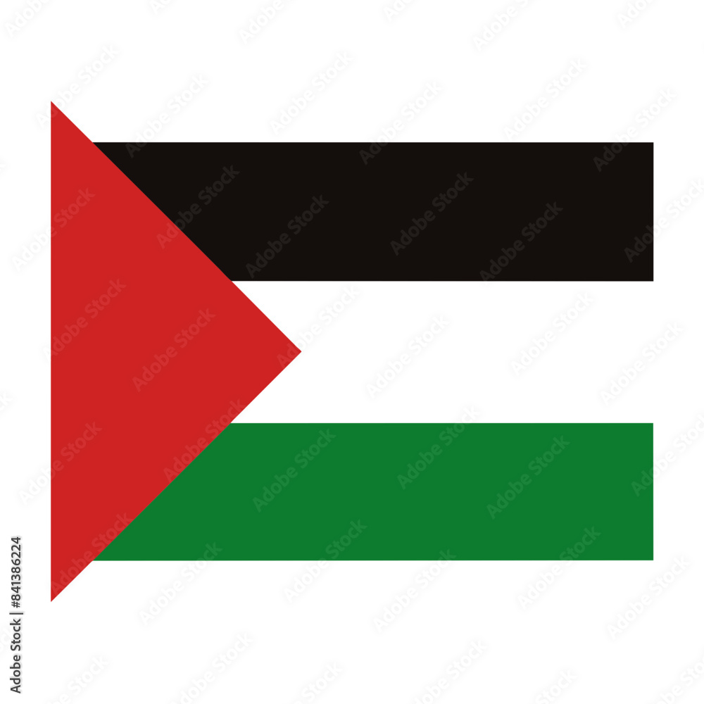 Palestine Flag Logo Vector Illustration on White Background Palestine Flag Logo Vector Illustration on White Background