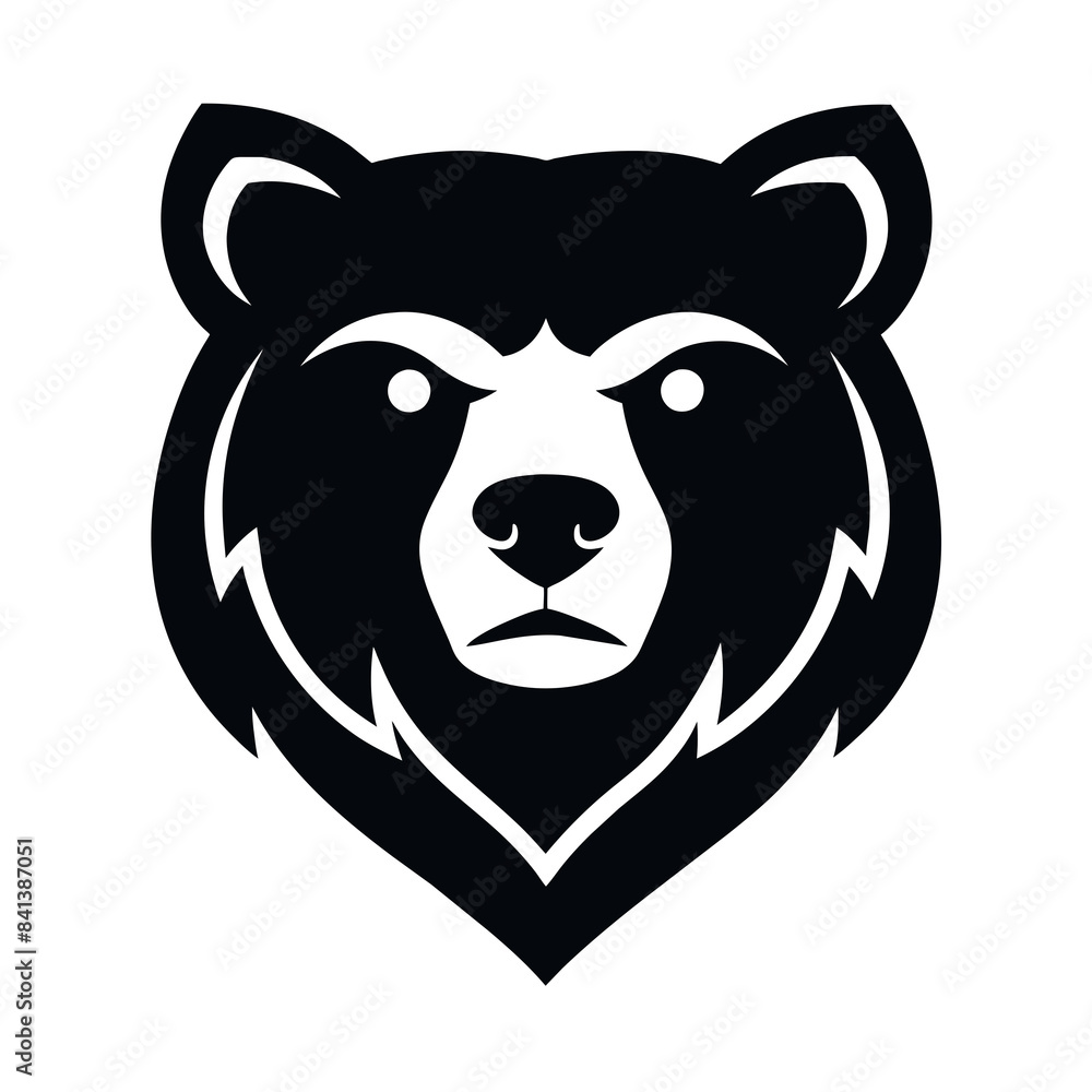 Bear Face Logo Vector Illustration Bear Face Logo Vector Illustration