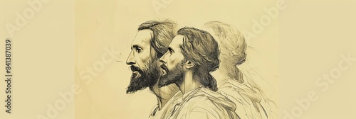 Biblical Illustration of Jesus' Appearances After Resurrection, Ideal for Banner,Christian banner