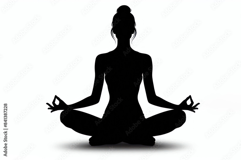 person yoga lotus position silhouette Isolated on white background person yoga lotus position silhouette Isolated on white background