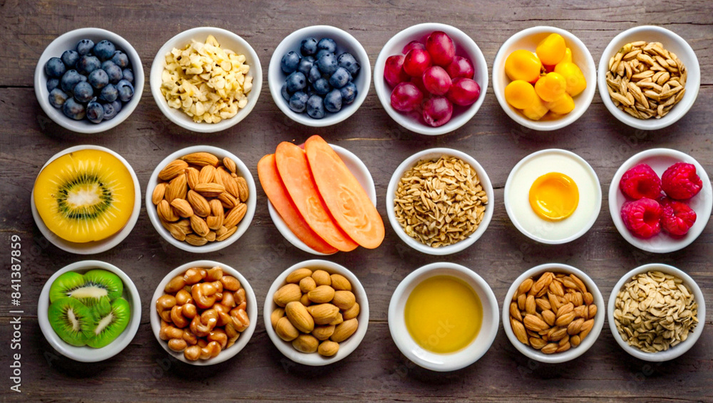 Vegetables, fruits, healthy food and grains - various herbal medicines, 5 food groups that are beneficial to the body.concept Health & Fitness.High quality photos. Vegetables, fruits, healthy food and grains - various herbal medicines, 5 food groups that are beneficial to the body.concept Health & Fitness.High quality photos.