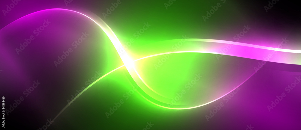Neon glowing circle rays, light round lines in the dark, planet style neon wave lines. Energetic electric concept design for wallpaper, banner, background Neon glowing circle rays, light round lines in the dark, planet style neon wave lines. Energetic electric concept design for wallpaper, banner, background