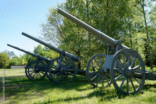 Fototapeta Naklejka Na Ścianę i Meble -  Cannons at courtyard - former Prussian Boyen Fortress - Gizycko, Poland