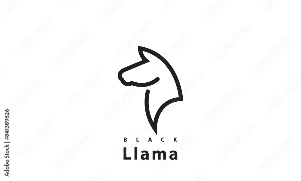 The Llama logo has a minimalist design, black on a white background. The Llama logo has a minimalist design, black on a white background.