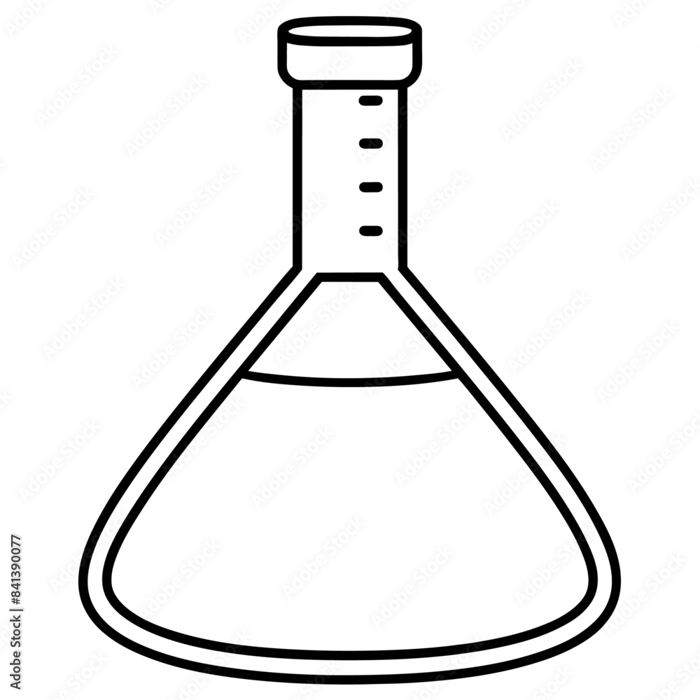 Lab flask outline coloring book page line art drawing Lab flask outline coloring book page line art drawing